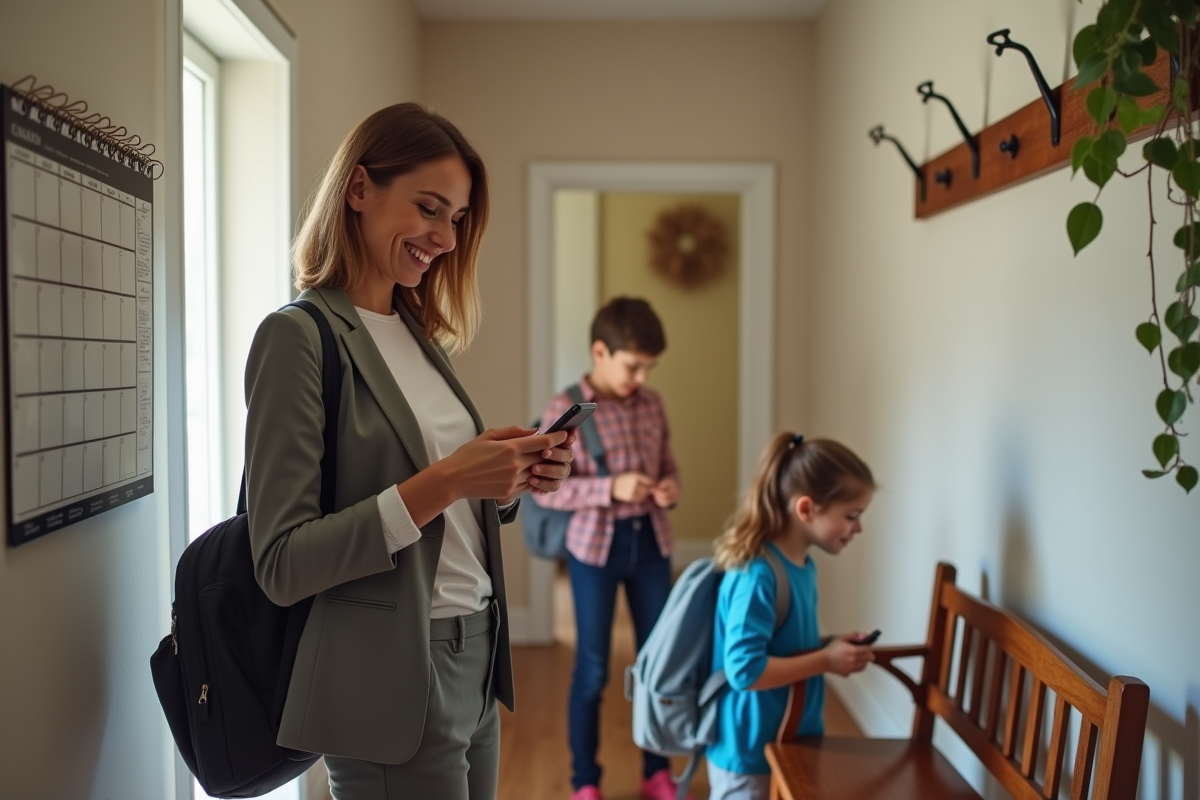 Maman organise le planning familial dans l