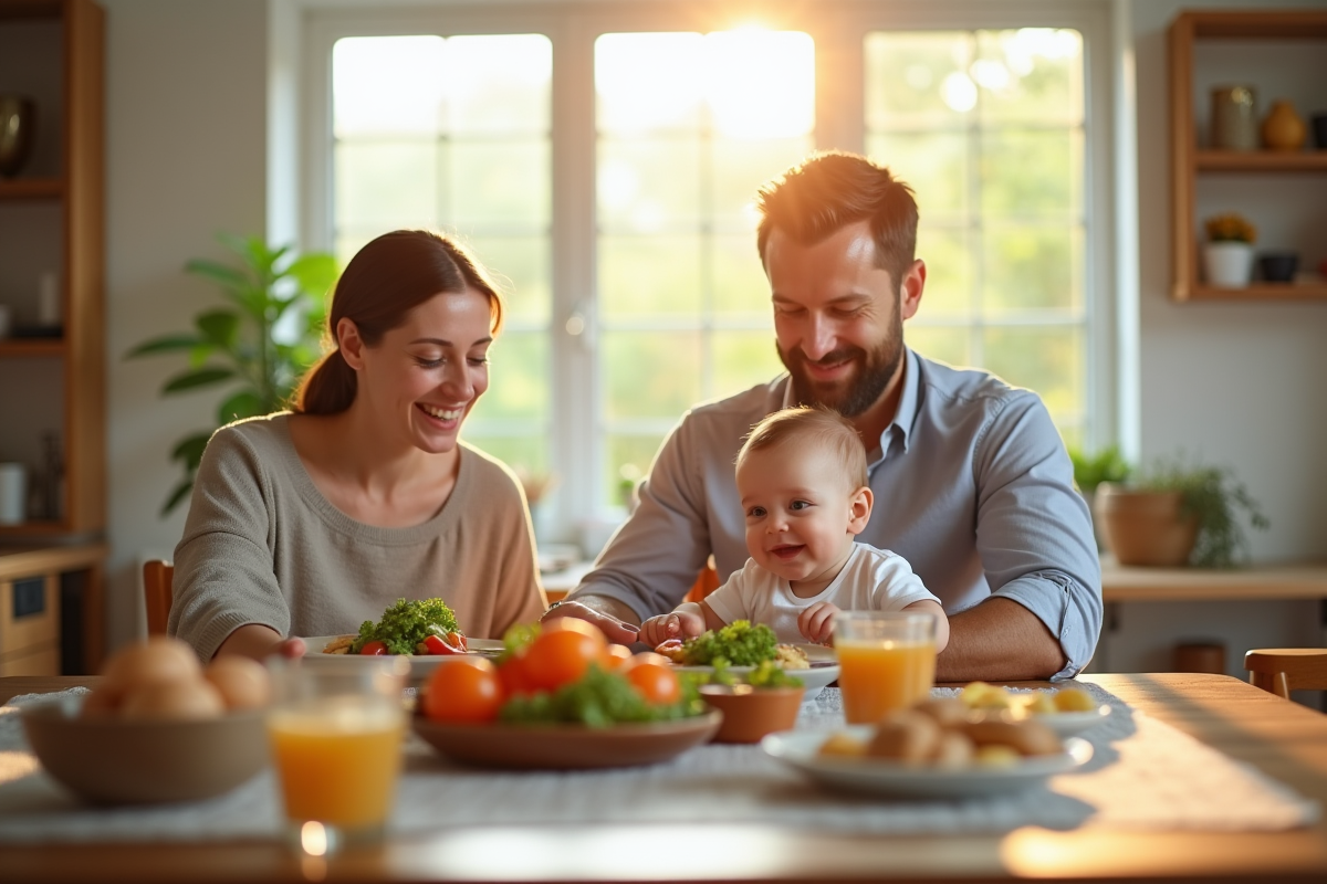 Père et bébé de 4 mois lors d